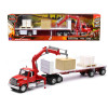 Freightliner 114SD Flatbed Truck with Crane Red with Accessories 