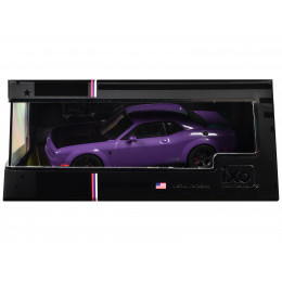 2018 Dodge Challenger SRT Demon Plum Crazy Metallic with Matt Black Hood 1/43 Diecast Model Car by IXO Models