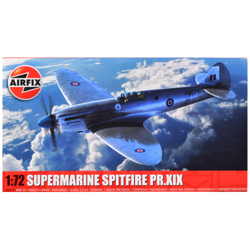 Level 1 Model Kit Supermarine Spitfire PR.XIX Fighter Aircraft 1/72 Plastic Model Kit by Airfix