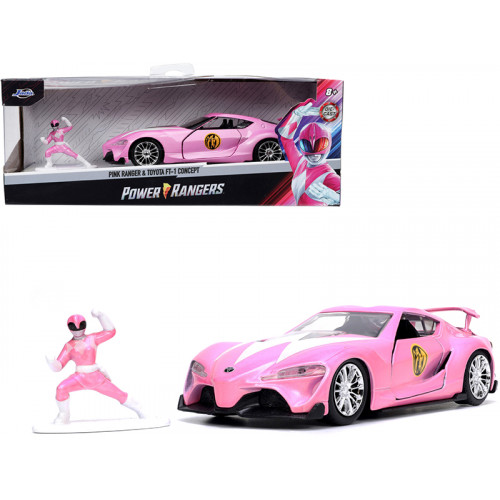 Toyota FT-1 Concept Pink Metallic and Pink Ranger Diecast Figurine 