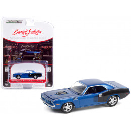 1970 Plymouth Barracuda Custom Hardtop Blue Metallic and Black with Modern HEMI Lettering (Lot #720) Barrett Jackson 
