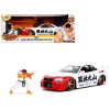 2002 Nissan Skyline GT-R (R34) RHD (Right Hand Drive) White with Red Graphics and Ryu Diecast Figure