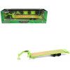 Gooseneck Trailer Lime Green with Red and White Conspicuity Stripes