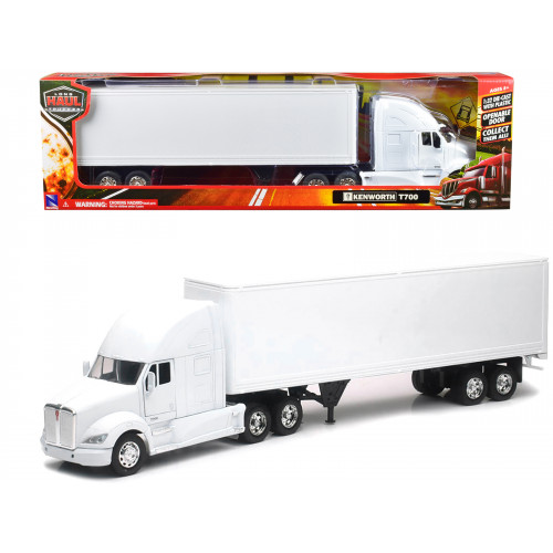 Kenworth T700 Truck with Dry Goods Trailer White 