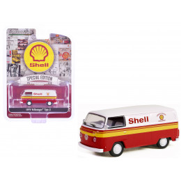 1979 Volkswagen Type 2 Panel Van White and Red with Yellow Stripes 