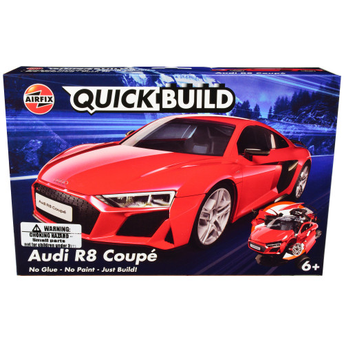 Skill 1 Model Kit Audi R8 Coupe Red Snap Together Model by Airfix Quickbuild