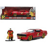 1969 Chevrolet Camaro Dark Red Metallic with Black Top and Robin Diecast Figure