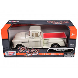 1955 Chevrolet 3100 Stepside Pickup Truck Cream with White Interior 