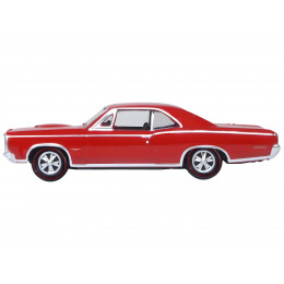 1966 Pontiac GTO Montero Red 1/87 (HO) Scale Diecast Model Car by Oxford Diecast