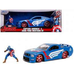 2006 Ford Mustang GT with Captain America Diecast Figurine 