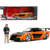 1995 Mazda RX-7 Widebody RHD (Right Hand Drive) Orange Metallic and Black with Han Diecast Figurine