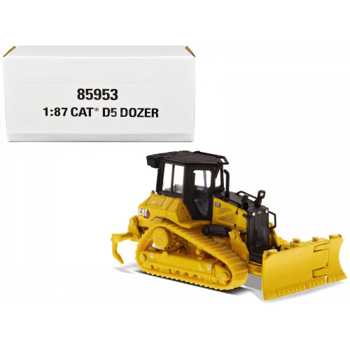CAT Caterpillar D5 Track-Type Dozer Yellow with Fine Grading Undercarriage and Foldable Blade 