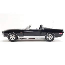 1968 Shelby GT500 KR Convertible Black with White Stripes Limited Edition to 480 pieces Worldwide 1/18 Diecast Model Car by ACME