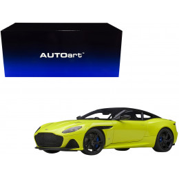 Aston Martin DBS Superleggera RHD (Right Hand Drive) Lime Essence Green Metallic with Carbon Top and Carbon Accents 1/18 Model Car by Autoart