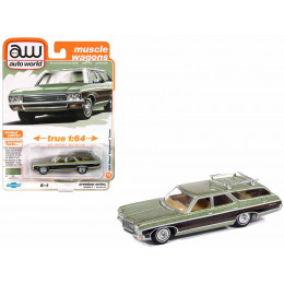 1970 Chevrolet Kingswood Estate Wagon Green Mist Metallic with Woodgrain Sides and Roof Rack 