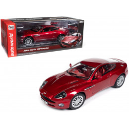 2005 Aston Martin V12 Vanquish RHD (Right Hand Drive) Toro Red Mica Metallic with Red Interior 1/18 Diecast Model Car by Auto World
