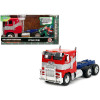 Optimus Prime Tractor Truck Red and Blue with Silver Stripes