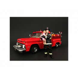 Firefighter Saving Life with Baby Figurine / Figure For 1:18 Models by American Diorama