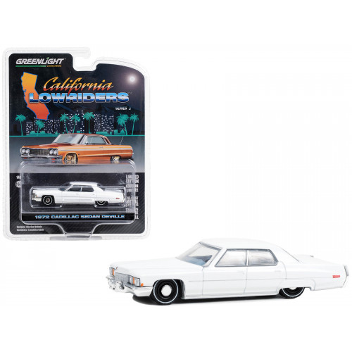 1972 Cadillac Sedan deVille Lowrider Cotillion White with Blue Interior 