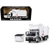Mack LR Refuse Garbage Truck with McNeilus Meridian Front Loader White with Trash Bin 1/64 Diecast Model by DCP/First Gear