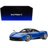 Pagani Huayra Metallic Blue with Black Top and Silver Wheels 1/12 Model Car by Autoart