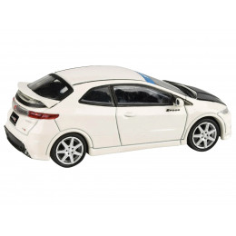 2007 Honda Civic Type R FN2 Championship White with Carbon Hood 1/64 Diecast Model Car by Paragon Models