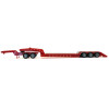 Heavy Equipment Lowboy Trailer with Jeep Red 1/87 (HO) Plastic Model by Promotex