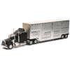 Kenworth W900 Truck Black with Pot Belly Livestock Chrome