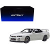 Nissan Skyline GT-R (R34) V-Spec II RHD (Right Hand Drive) White Pearl 1/18 Model Car by Autoart