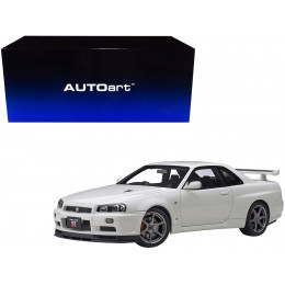 Nissan Skyline GT-R (R34) V-Spec II RHD (Right Hand Drive) White Pearl 1/18 Model Car by Autoart