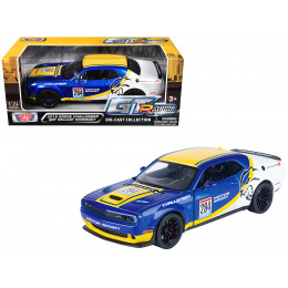 2018 Dodge Challenger SRT Hellcat Widebody #284 Blue Metallic and White with Yellow Graphics 