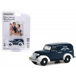 1939 Chevrolet Panel Truck Dark Blue with White Fenders 