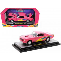 1966 Ford Mustang Fastback 2+2 Pink with Blue and Yellow Stripes 