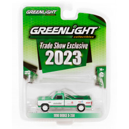 1990 Dodge D-350 Pickup Truck Green and White 