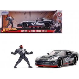 2008 Dodge Viper SRT10 Dark Gray with Venom Diecast Figurine 