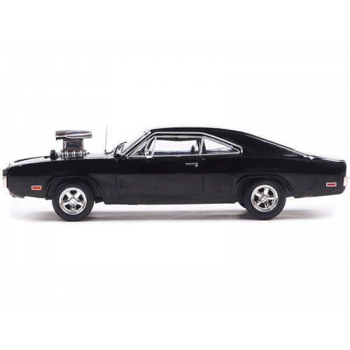 1970 Dodge Charger with Blown Engine Black 1/43 Diecast Model by IXO Models