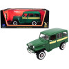 1955 Willys Jeep Station Wagon Green with Yellow Stripes 1/18 Diecast Model Car by Road Signature