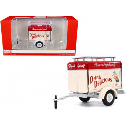 Travel Trailer Cream with Red Top 