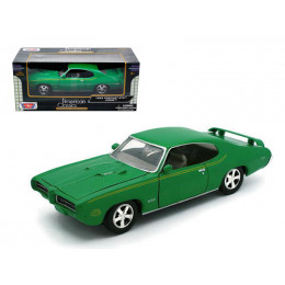 1969 Pontiac GTO Judge Green with Stripes 1/24 Diecast Model Car by Motormax