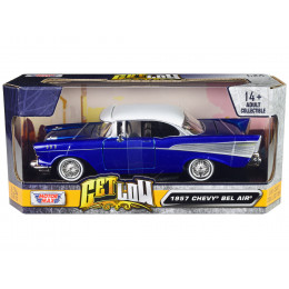 1957 Chevrolet Bel Air Lowrider Candy Blue with White Top 