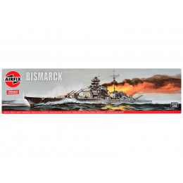 Level 3 Model Kit German Battleship Bismarck 1/600 Plastic Model Kit by Airfix