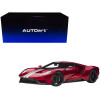 2017 Ford GT Liquid Red Metallic with Silver Stripes 1/12 Model Car by Autoart