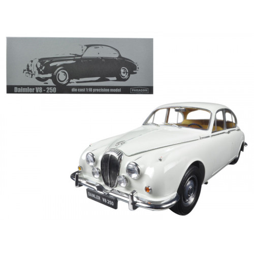 1967 Daimler V8-250 English White Left Hand Drive 1/18 Diecast Model Car by Paragon