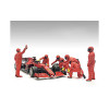 Formula One F1 Pit Crew 7 Figure Set Team Red Release III for 1/43 Scale Models by American Diorama