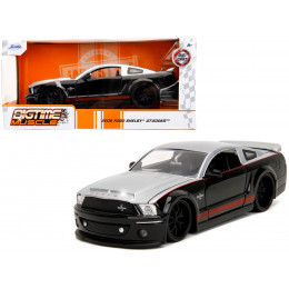 2008 Ford Shelby Mustang GT-500KR Silver and Black with Red Stripes 