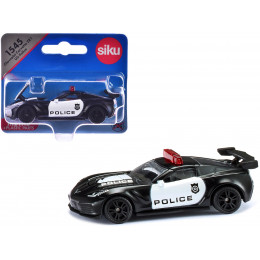 Chevrolet Corvette ZR1 Police Car Black and White Diecast Model Car by Siku