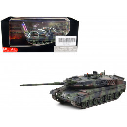 German Kampfpanzer Leopard 2A7 Main Battle Tank Woodland Camouflage 1/72 Diecast Model by Panzerkampf