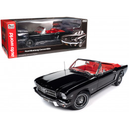 1964 1/2 Ford Mustang Convertible Raven Black with Red Interior 