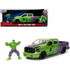 2014 RAM 1500 Pickup Truck Green and Purple and Hulk Diecast Figure 
