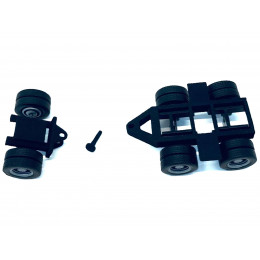 Lowboy Dual Axle Booster with Integrated Rear Axle (2 Sets) 1/87 (HO) Plastic Model by Promotex
